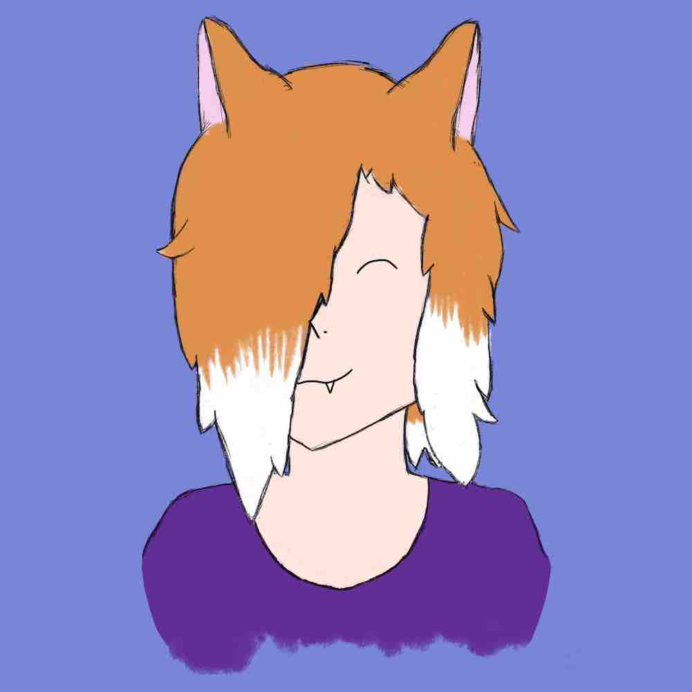 Digital drawing of a first fox OC design