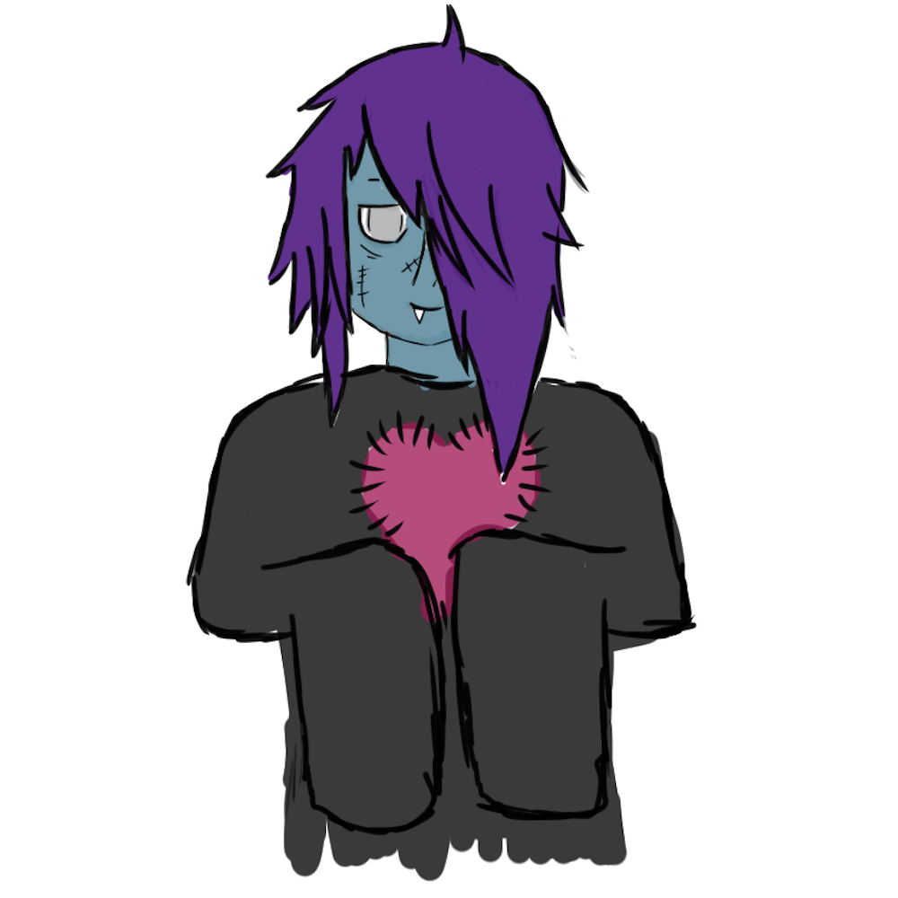 Digital drawing of a potential ghoul/zombie OC