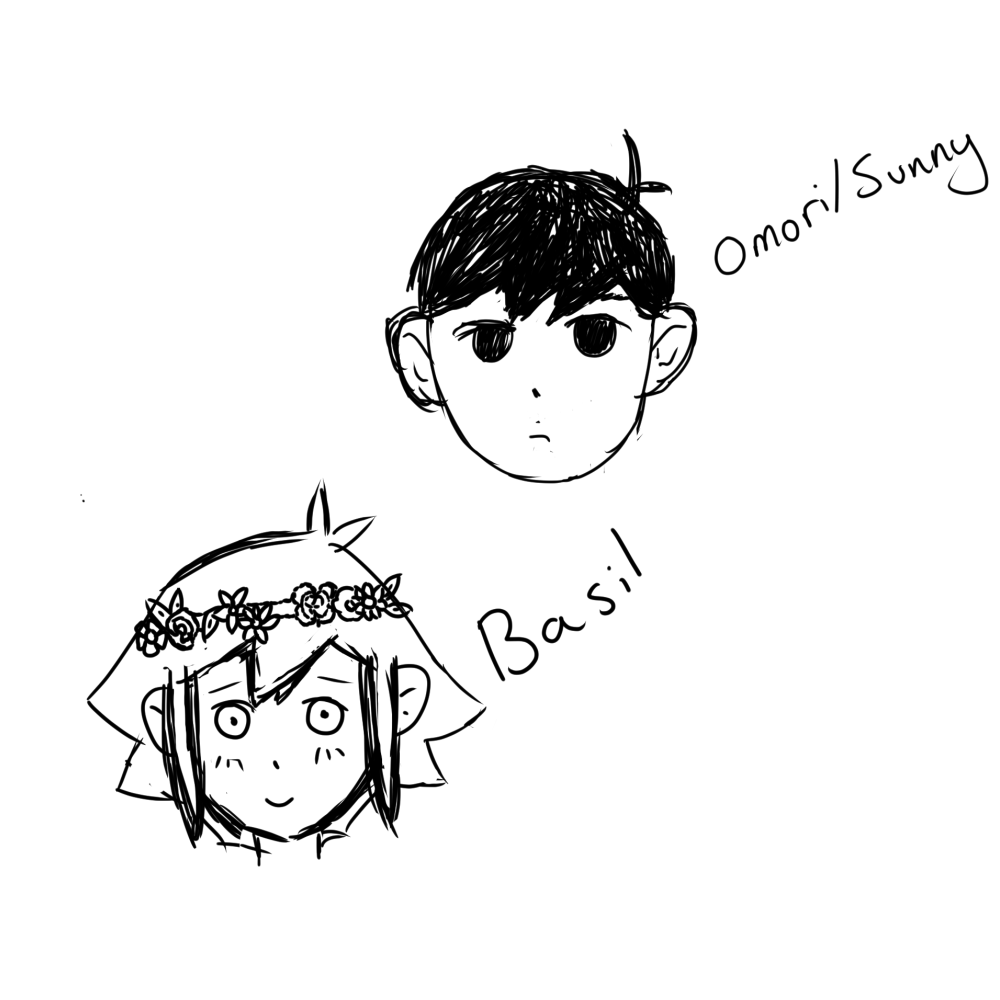 Digital drawing of Sunny and Basil (Omori)